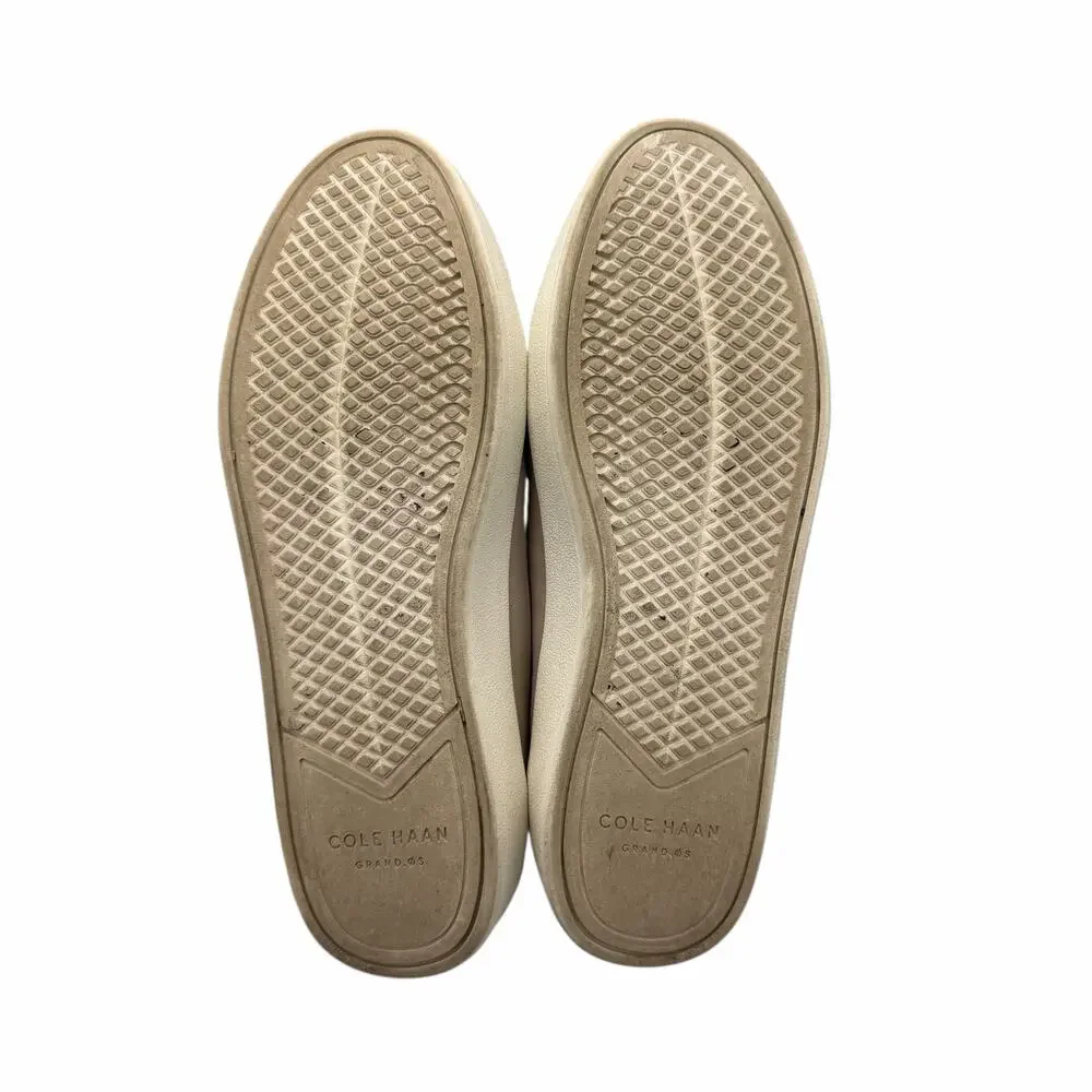 Cole Haan GrandPro Spectator Gray Nubuck Leather Scallop Slip-On Casual Sneakers